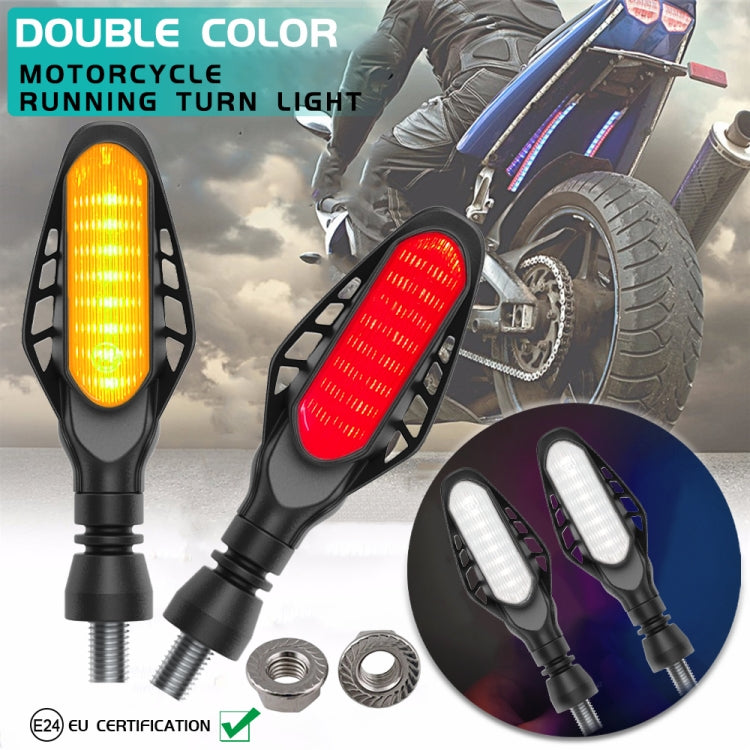 4 PCS Modified Motorcycle 16LEDs Brake Turn Tail Light, Smoked Shell(Red Light + Yellow Light)