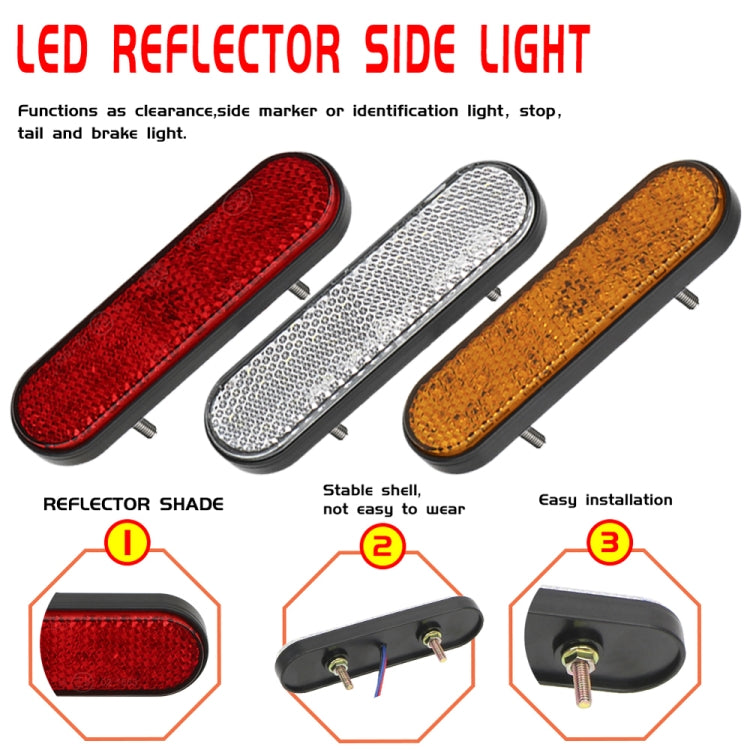 2 PCS 24LED Reflector Brake Light Turn Signal Light(White Shell Red Light)
