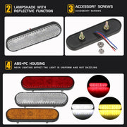 2 PCS 24LED Reflector Brake Light Turn Signal Light(White Shell Yellow Light)