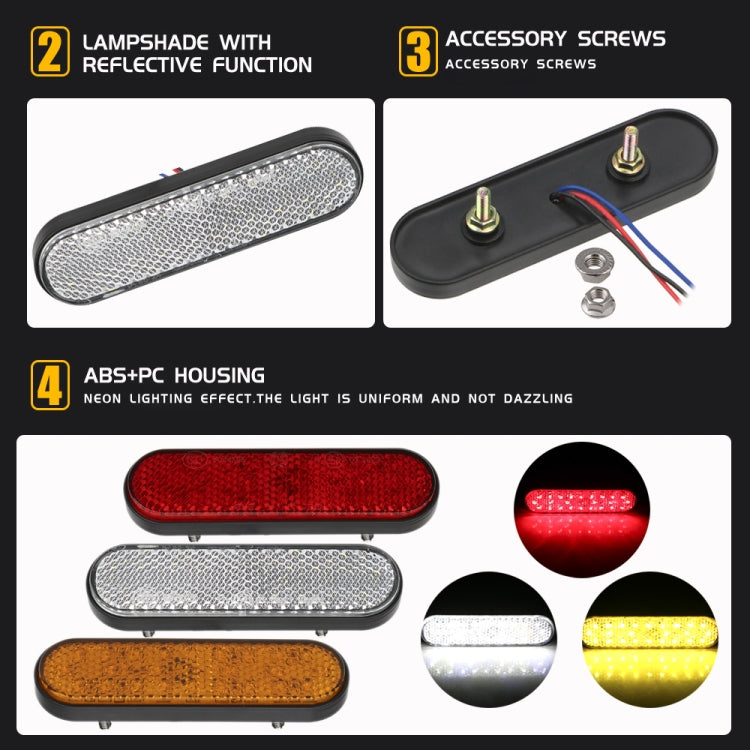 2 PCS 24LED Reflector Brake Light Turn Signal Light(White Shell White Light)
