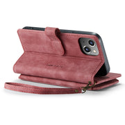 For iPhone 14 CaseMe C30 Multifunctional Phone Leather Case (Red)