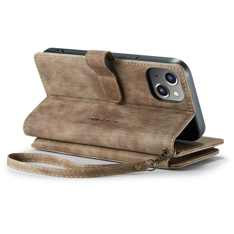 For iPhone 14 CaseMe C30 Multifunctional Phone Leather Case (Brown)