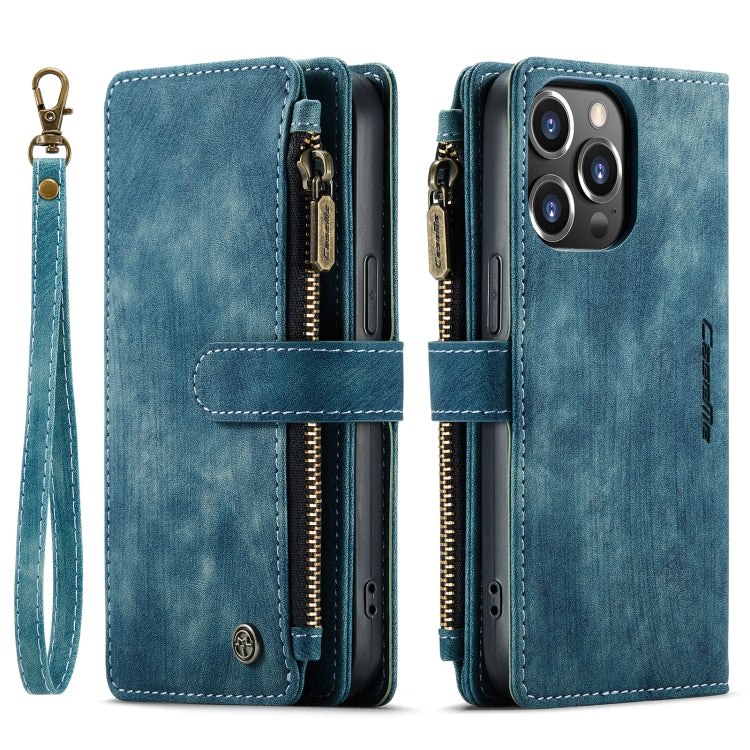 For iPhone 14 Pro CaseMe C30 Multifunctional Phone Leather Case(Blue)