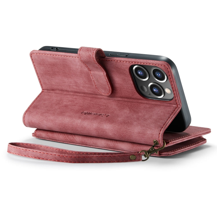 For iPhone 14 Pro CaseMe C30 Multifunctional Phone Leather Case(Red)