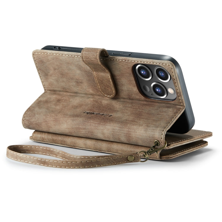 For iPhone 14 Pro CaseMe C30 Multifunctional Phone Leather Case(Brown)