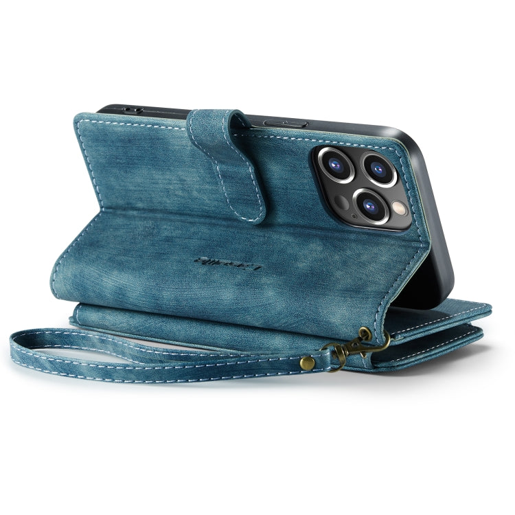 For iPhone 14 Pro Max CaseMe C30 Multifunctional Phone Leather Case (Blue)