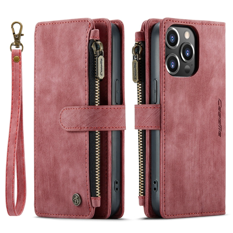 For iPhone 14 Pro Max CaseMe C30 Multifunctional Phone Leather Case (Red)