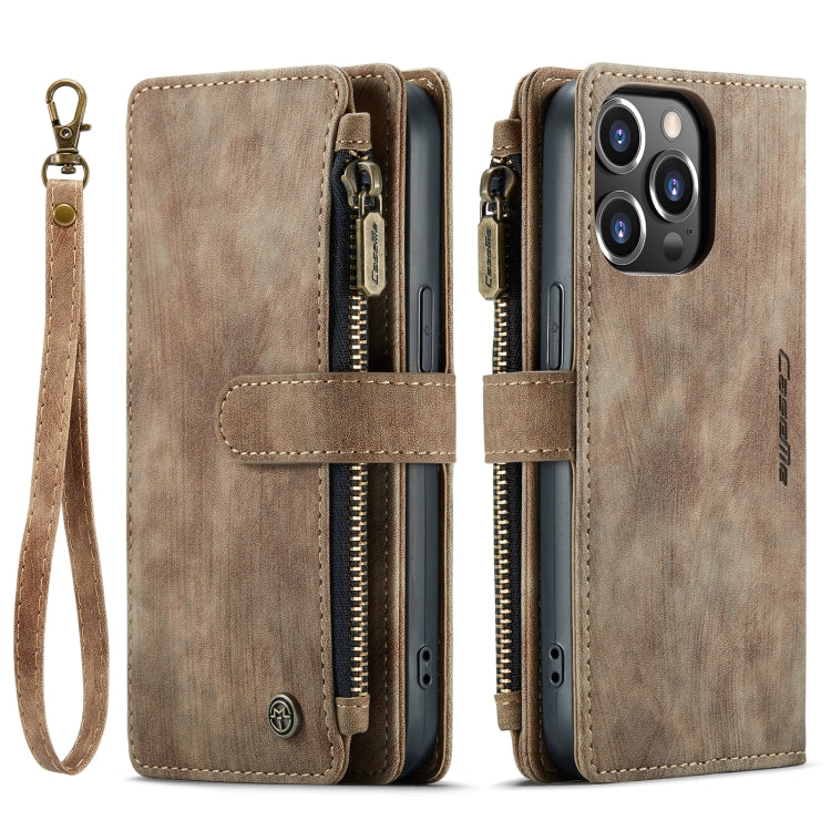 For iPhone 14 Pro Max CaseMe C30 Multifunctional Phone Leather Case (Brown)
