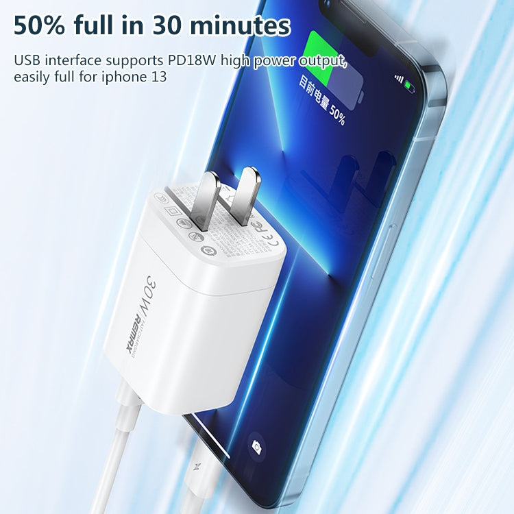 REMAX RP-U6 Magic Speed Series 30W USB+USB-C / Type-C Foldable Fast Charger, Specification:UK Plug(White)