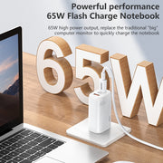 REMAX RP-U55 Territory Series 65W USB+Dual USB-C / Type-C Interface Fast Charger, Specification:EU Plug(White)