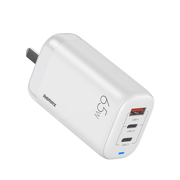 REMAX RP-U55 Territory Series 65W USB+Dual USB-C / Type-C Interface Fast Charger, Specification:CN Plug(White)