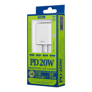 REMAX RP-U68 Speedy Series 20W USB+USB-C/Type-C Interface Fast Charger, Specification:EU Plug(White)