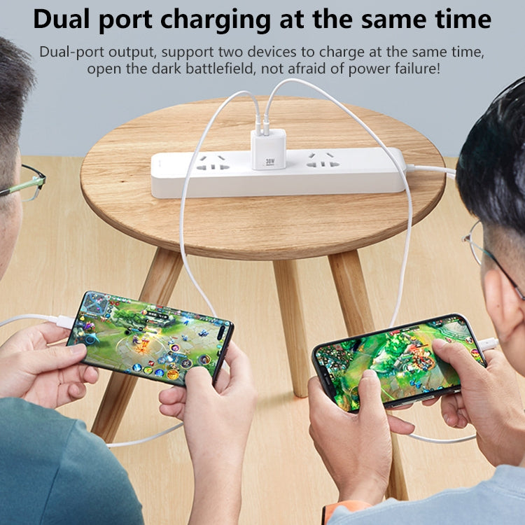 REMAX RP-U82 30W USB+USB-C/Type-C Dual Interface Fast Charger, Specification:CN Plug(White)