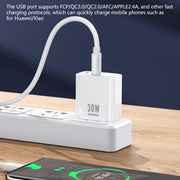REMAX RP-U82 30W USB+USB-C/Type-C Dual Interface Fast Charger, Specification:UK Plug(White)