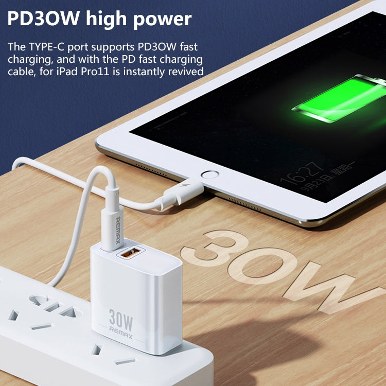 REMAX RP-U82 30W USB+USB-C/Type-C Dual Interface Fast Charger, Specification:US Plug(White)