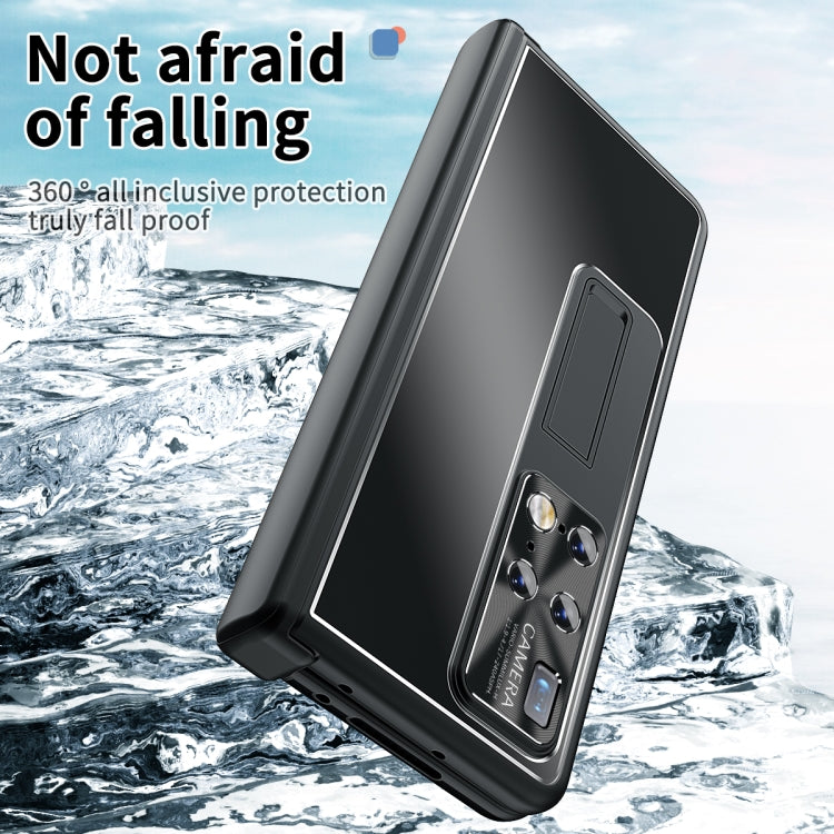 For Huawei Mate X2 Aluminum Alloy Double Hinge Shockproof Phone Protective Case(Black)