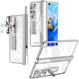 For Huawei Mate X2 Magnetic Hinges Plating Phone Case with Holder(Silver) - Huawei Cases by PMC TechLife | Online Shopping South Africa | PMC TechLife | Buy Now Pay Later Mobicred