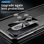 For Huawei Mate X2 Magnetic Hinges Plating Phone Case with Holder(Black)