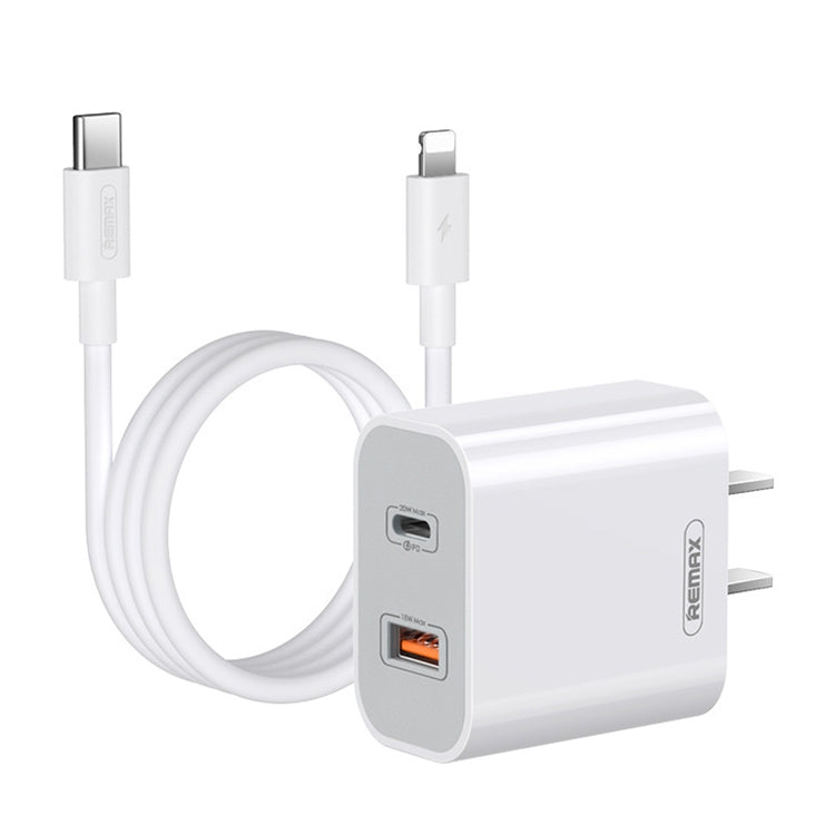 REMAX RP-U68 20W USB+USB-C/Type-C Dual Interface Fast Charger Set, Specification:CN Plug(White)