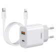 REMAX RP-U68 20W USB+USB-C/Type-C Dual Interface Fast Charger Set, Specification:EU Plug(White) - free shipping - PMC TechLife - Order now!