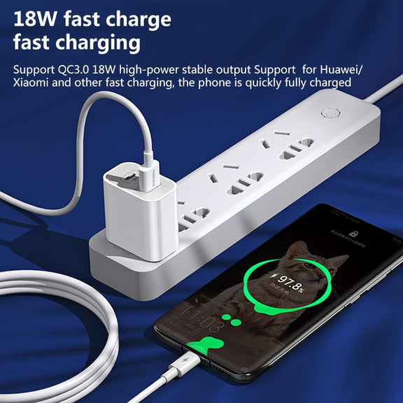 REMAX RP-U68 20W USB+USB-C/Type-C Dual Interface Fast Charger Set, Specification:EU Plug(White)