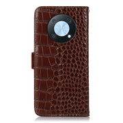For Huawei Nova Y90/Enjoy 50 Pro Crocodile Top Layer Cowhide Leather Phone Case(Brown)