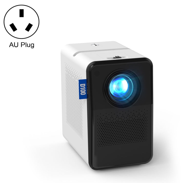 D100 180 ANSI Lumens Mini LED+LCD Smartphone Wireless Screen Mirroring Projector, Plug Type:AU Plug(White)