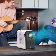 D100 180 ANSI Lumens Mini LED+LCD Smartphone Wireless Screen Mirroring Projector, Plug Type:AU Plug(White)