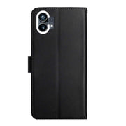 For Nothing Phone 1 Genuine Leather Fingerprint-proof Horizontal Flip Phone Case(Black)