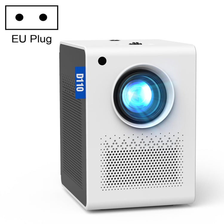 D110 180 ANSI Lumens Mini LED+LCD Smartphone Wireless Screen Mirroring Projector, Plug Type:EU Plug(White)