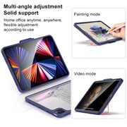 Mutural Transparent Holder Tablet Case For iPad 10.2 2021 / 2020 / 2019 / 10.5(Orange)
