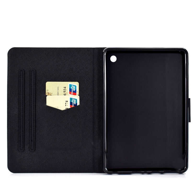 For Amazon Kindle Fire 7 2022 Electric Horizontal Flat Painted Leather Tablet Case(White Rabbit)