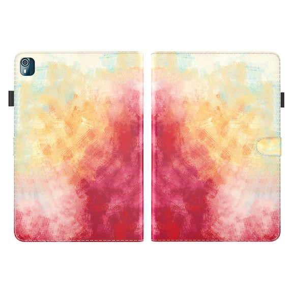 For Nokia T10 Watercolor Pattern Flip Leather Tablet Case(Spring Cherry)