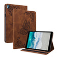 For Nokia T10 Butterfly Flower Embossed Leather Tablet Case(Brown) - Nokia by PMC TechLife | Online Shopping South Africa | PMC TechLife | Buy Now Pay Later Mobicred