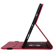 For Nokia T10 Butterfly Flower Embossed Leather Tablet Case(Red)