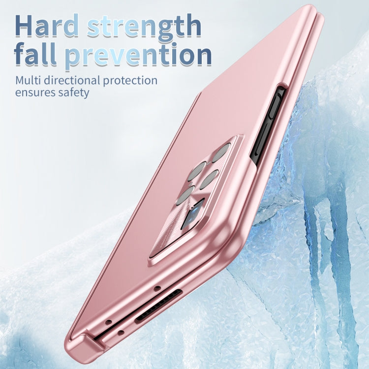 For Huawei Mate X2 Electroplating Hinged Folding Phone Case with S Pen Fold Edtion(Pink)