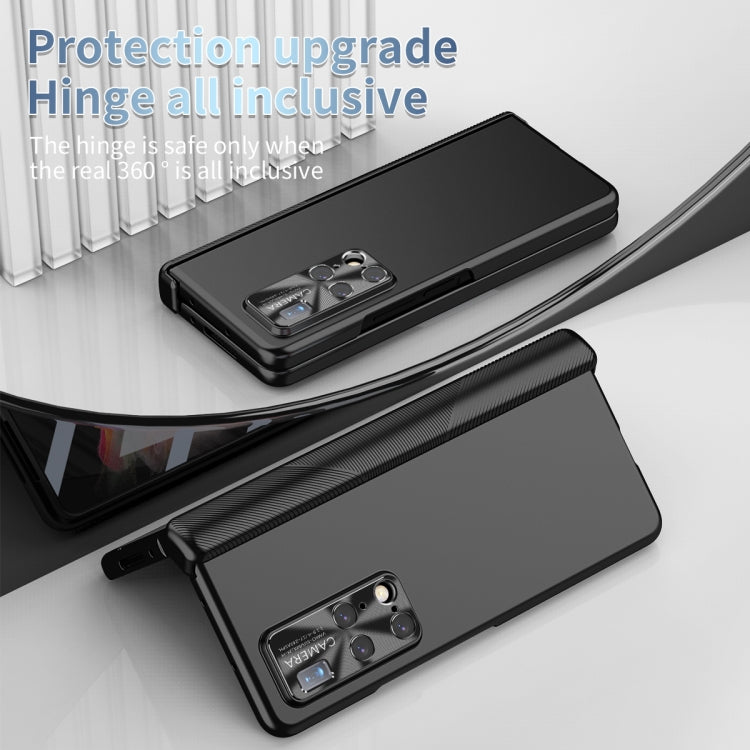 For Huawei Mate X2 Electroplating Hinged Folding Phone Case with S Pen Fold Edtion(Black)