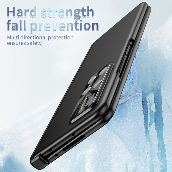 For Huawei Mate X2 Electroplating Hinged Folding Phone Case with S Pen Fold Edtion(Black)