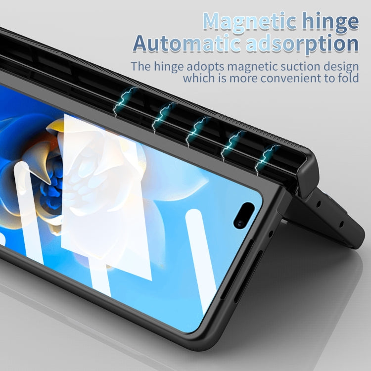 For Huawei Mate X2 Electroplating Hinged Folding Phone Case with S Pen Fold Edtion(Black)