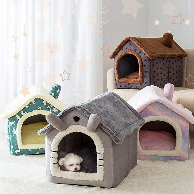 House Type Universal Removable and Washable Pet Dog Cat Bed Pet Supplies, Size:S(Grey Igloo)