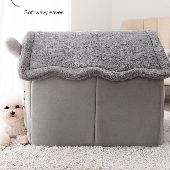 House Type Universal Removable and Washable Pet Dog Cat Bed Pet Supplies, Size:S(Pink Rabbit)