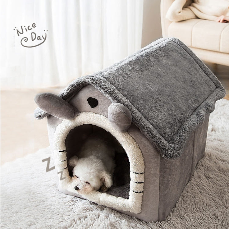 House Type Universal Removable and Washable Pet Dog Cat Bed Pet Supplies, Size:M(Green Dinosaur + Mat)