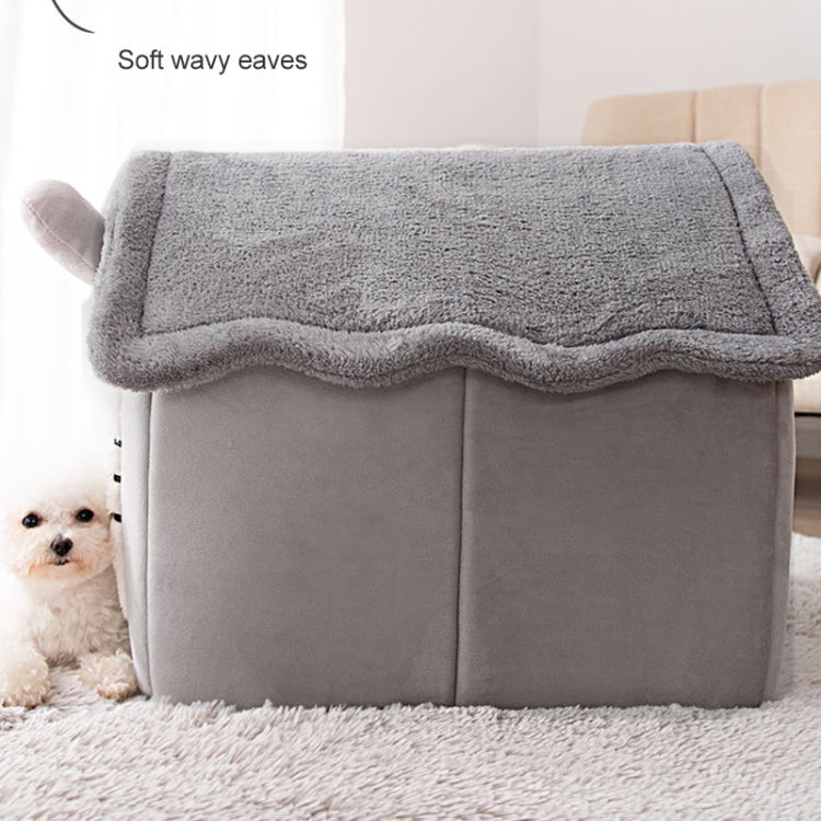 House Type Universal Removable and Washable Pet Dog Cat Bed Pet Supplies, Size:L(Gray Cat)