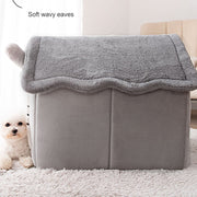 House Type Universal Removable and Washable Pet Dog Cat Bed Pet Supplies, Size:L(Gray Cat)
