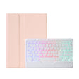 OP11-BS Lambskin Texture Ultra-thin Bluetooth Keyboard Leather Case with Backlight For OPPO Pad 11 inch(Pink) - Others Keyboard by PMC TechLife | Online Shopping South Africa | PMC TechLife | Buy Now Pay Later Mobicred
