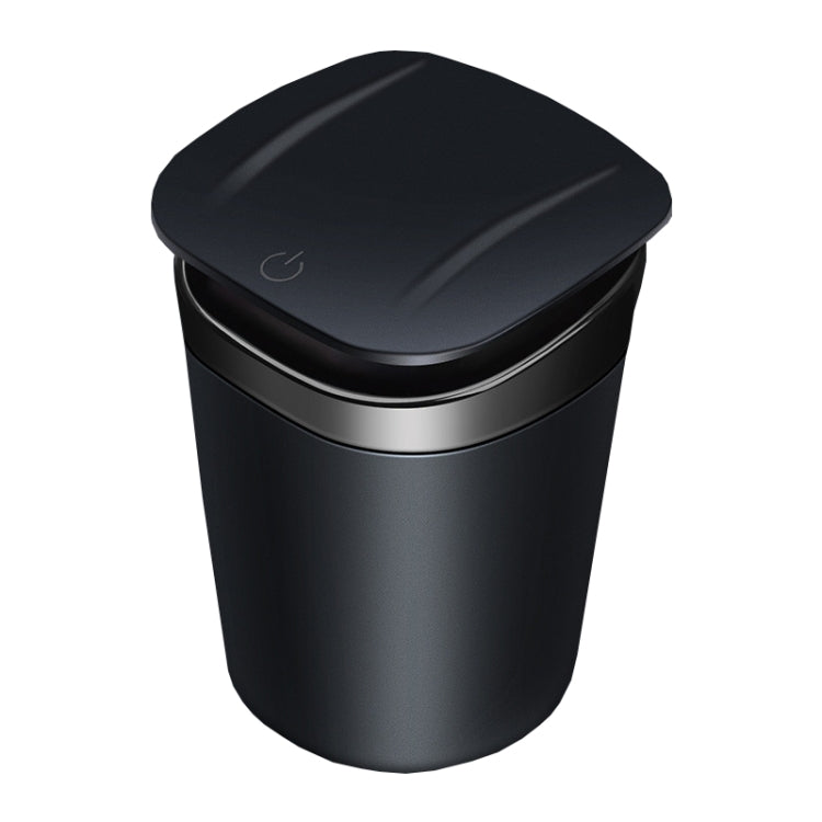 Car Portable Metal Ashtray Built-in LED(Black)