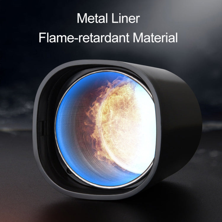 Car Portable Metal Ashtray Built-in LED(Silver)