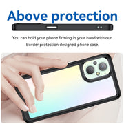 For OPPO Reno 7 Lite Colorful Series Acrylic + TPU Phone Case(Black)