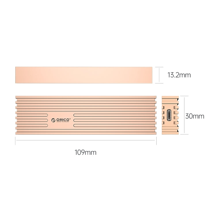 ORICO FV35C3-G2-RG 10Gbps USB3.2 Gen2 Type-C M.2 NVMe/NGFF(SATA) Dual Protocol SSD Enclosure(Gold)