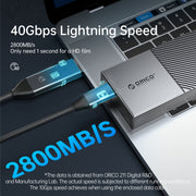 ORICO 40Gbps USB4.0 Type-C M.2 NVMe SSD Enclosure(Gold)